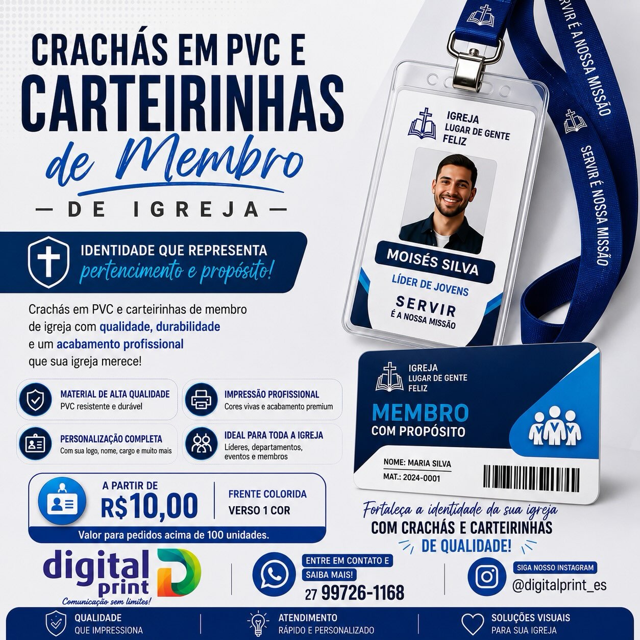 Crachás e Carteirinhas em PVC